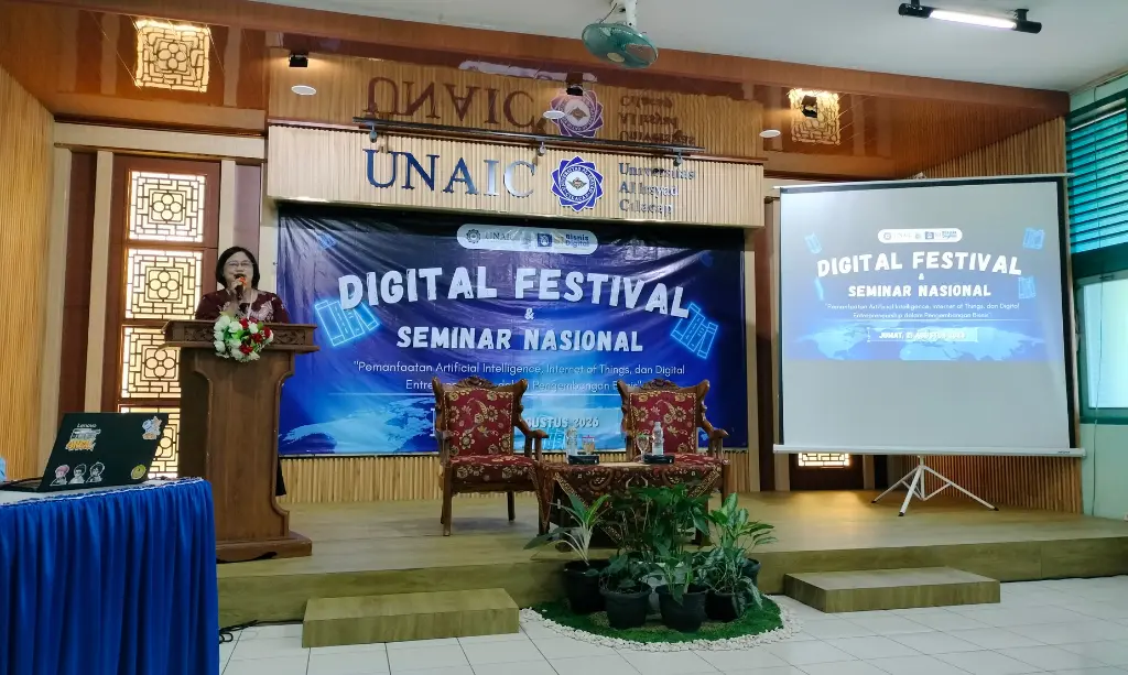 Sambutan Ibu Endah Sekdin DPKUKM Cilacap di acara Digifest 2026 UNAIC kawan online