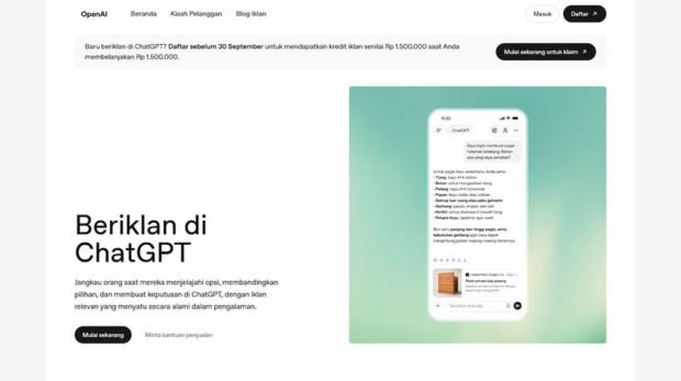 ChatGPT Ads Buka Peluang Baru bagi Bisnis di Indonesia kawan online